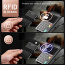 2-Pack Black Metal Thin Slim Men Women Pop Up Wallet (10.1 x 6.9 x 1.7 cm) - RFID Anti-theft Card Holder with box