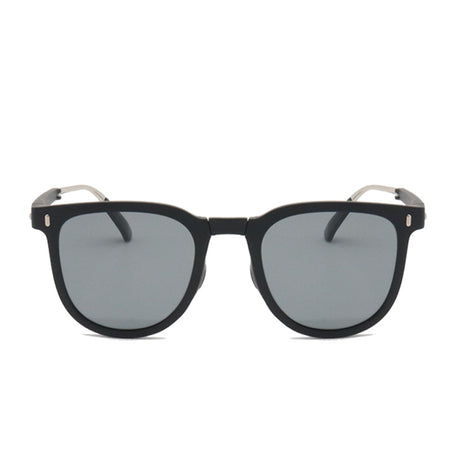 Ultra-Light Foldable TR Sunglasses for Women with Storage Bag - 15° Adjustable Temples & Premium Hinges, UV Protection (Black Frame/Grey Lenses)