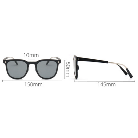 Ultra-Light Foldable TR Sunglasses for Women with Storage Bag - 15° Adjustable Temples & Premium Hinges, UV Protection (Black Frame/Grey Lenses)