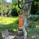 4-Pack Black Bear Bell & Anti-Lost PU Keyring Accessory(14 x 3.5 x 2.5CM) - Magnetic Silencing Design, Outdoor Safety Alarm for Hiking, Camping & Pet