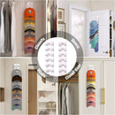 2-Pack 10-Tier Black Wall-Mounted Hat Rack with Installation Accessories - Space-Saving Plastic Baseball Cap and Other Hat Organizers