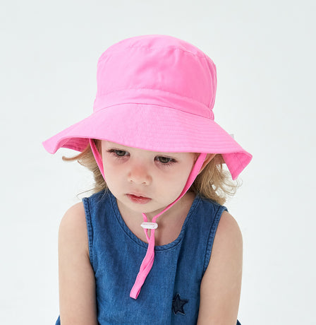 2-Pack Pink Kids Sun Hat and Travel Beach Fisherman Cap(M Size for Head Circumference 52-54) - Breathable UV Protection Cap