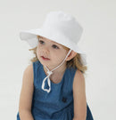 2-Pack White Kids Sun Hat and Travel Beach Fisherman Cap(S Size for Head Circumference 48-50) - Breathable UV Protection Cap