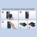 2-Pack 2-in-1 Black Magnetic Card Wallet Integrated Pop Airbag Stand(9.5x6x0.8 CM) - Including Magnetic Ring, for MagSafe Compatible iPhone 14/13/12 Series & Standard Phone Cases