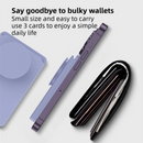 2-Pack 2-in-1 White Magnetic Card Wallet Integrated Pop Airbag Stand(9.5x6x0.8 CM) - Including Magnetic Ring, for MagSafe Compatible iPhone 14/13/12 Series & Standard Phone Cases