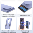 2-Pack 2-in-1 Purple Magnetic Card Wallet Integrated Pop Airbag Stand(9.5x6x0.8 CM) - Including Magnetic Ring, for MagSafe Compatible iPhone 14/13/12 Series & Standard Phone Cases