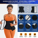 Blue Silver Ion Sauna Waist Trainer for Women(Size 2XL) - 2-in-1 Zipper and Hook/Eye Sweat-Wicking Sports Girdle, Postpartum Fitness Shapewear