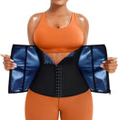 Blue Silver Ion Sauna Waist Trainer for Women(Size 3XL) - 2-in-1 Zipper and Hook/Eye Sweat-Wicking Sports Girdle, Postpartum Fitness Shapewear