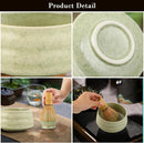 Pink Ceremony 4-Piece Matcha Ceramic Tool Set - Gift Box with Whisk (Chasen), Whisk Holder (Chasen Kuse-Naoshi), Bowl, and Scoop