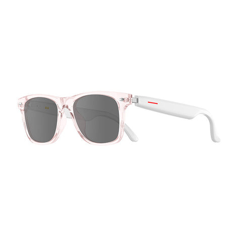 Pink-White Ultra-Light AI Smart Sunglasses - Immersive Stereo Sound, Clear Noise Reduction, IPX Waterproof, Comfortable & Stylish