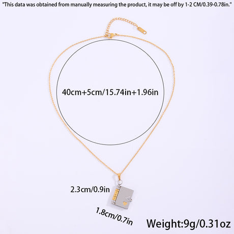 Gold-Sliver Titanium Steel Fading-Resistant Envelope Locket Necklace - Openable Love Letter Pendant for Couples