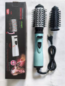 2-in-1 Blue Automatic Rotating Hot Air Styler(38/50mm Curling Barrel) - Multifunctional Hair Dryer Brush, Straightener & Curler with 3 Heat Settings and 360° Bi-directional Rotation