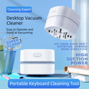 White Portable Handheld Cordless Mini Desktop Vacuum Cleaner - Powerful 10KPA Suction,  Efficient Dust & Debris Collection for Home, Office, and Student Use