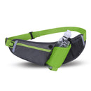 Green Adjustable Large Capacity Outdoor Sports Running Waist Pack(Waistline 70-160CM) - Multifunctional Marathon Pouch With Water Bottle Holder & Headphone Exit