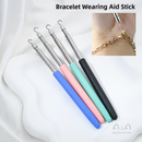 2-Pack Blue Jewelry Fastener Helper Tool - Quick Bracelet & Fine Chain Wearer Aid With Telescopic Titanium Steel Hook
