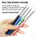 2-Pack Black Jewelry Fastener Helper Tool - Quick Bracelet & Fine Chain Wearer Aid With Telescopic Titanium Steel Hook