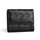 3-Pack Soft PU Rhombus Pattern Quilted Lipstick & Card Holder - Portable & Durable Cosmetic Pouch / Coin Purse (Pink & Purple & Black Large Rhombus Pattern Set)