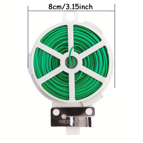 4-Rolls 100M Multifunctional Plastic Steel Twist Tie with Cutter - Sturdy Reusable Plant Support & Climbing Vine Tie