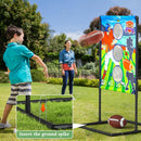 Outdoor/Indoor Portable Rugby Toss Game Set - Football Target Frame &  Rugby Toss Activity Toy, Durable & Easy Assembly Sports Equipment