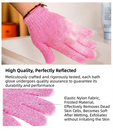 5-Pack Exfoliating Bath Mitts Set - Double-Sided & Gentle Scrubbing Gloves for Deep Skin Cleansing, Elastic Nylon Wristband