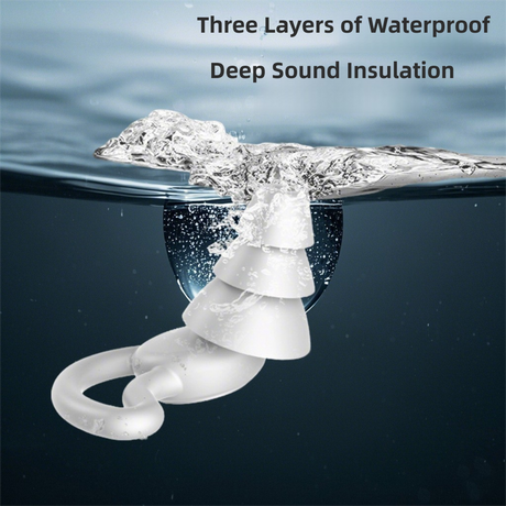 2-Pairs Black Noise Reduction Silicone Ear Plugs for Swimming, Sleep, and Study - Waterproof Reusable Sound Blocking Earplugs