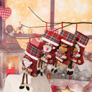 E4-1 Santa Claus Dangling Leg Christmas Stocking(22x15CM) - Hanging Gift Bag for Holiday Decoration