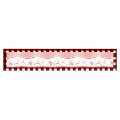 Style-4 New Year & Christmas Table Runner(33 x 180 CM) - Festive Linen Tablecloth, Digital Print Christmas Decor