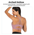 L Size Purple Elegant Sexy Criss-Cross Back Sports Bra for Women - High Support & Anti-Shock, Wire-Free Yoga Crop Top with X-Shape Fine Strap
