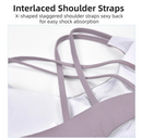 XXL Size Wine Red Elegant Sexy Criss-Cross Back Sports Bra for Women - High Support & Anti-Shock, Wire-Free Yoga Crop Top with X-Shape Fine Strap