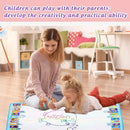 80x60CM Dinosaur World Water Doodle Mat - Mess-Free Prehistoric Educational Aqua Toy, Deluxe 10-Piece Set