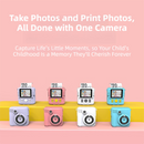 Blue ABS-681 Portable Kids Mini Digital Polaroid with 32GB Card,  3 Rolls Printing Paper & 6 Color Pens - Instant Print Thermal Photo Printer for DIY Fun