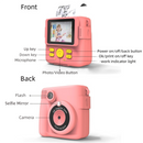 Blue ABS-681 Portable Kids Mini Digital Polaroid with 32GB Card,  3 Rolls Printing Paper & 6 Color Pens - Instant Print Thermal Photo Printer for DIY Fun