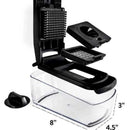18-Piece Black-White Multi-Function Vegetable Chopper & Slicer Set - Rotary Grater with 5 Muti-Style Stainless Steel Blades for Home Kitchen