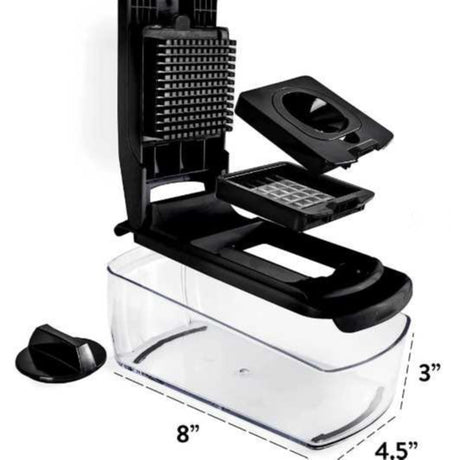 18-Piece White-Green Multi-Function Vegetable Chopper & Slicer Set - Rotary Grater with 5 Muti-Style Stainless Steel Blades for Home Kitchen