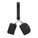 Black Women's Ultralight Fashion Nylon Wristlet Pouch Set - Portable Mini Coin Purse & Key Holder Wallet