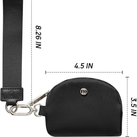 Pink Beige Women's Ultralight Fashion Nylon Wristlet Pouch Set - Portable Mini Coin Purse & Key Holder Wallet