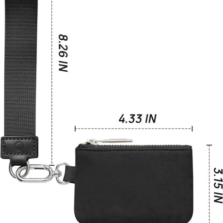 Pink Beige Women's Ultralight Fashion Nylon Wristlet Pouch Set - Portable Mini Coin Purse & Key Holder Wallet