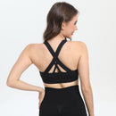 2-Pack Black High-Support Shockproof Sports Bra(M Size) - Women's Backless Yoga Running Vest with Naked-Feel Comfort (Padded & Wire-Free)
