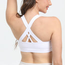 2-Pack White High-Support Shockproof Sports Bra(XL Size) - Women's Backless Yoga Running Vest with Naked-Feel Comfort (Padded & Wire-Free)