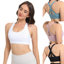 2-Pack White High-Support Shockproof Sports Bra(XL Size) - Women's Backless Yoga Running Vest with Naked-Feel Comfort (Padded & Wire-Free)