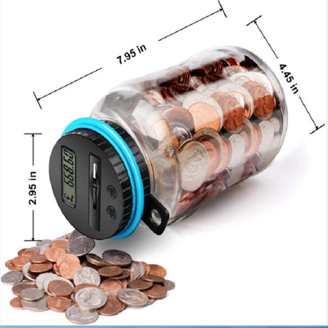 Digital Counting Money Box with Lock - AUD Australian Coin Compatible Piggy Bank for Kids & Adults (7.95x4.45in)