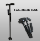 Folding LED Walking Cane with Dual Handle - Adjustable(88-98CM), Anti-Slip 4-Prong Base, and Stand-Up Function for Seniors