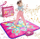 Blue Wireless Kids Electronic Princess Dance Mat & Music Playmat(90x108CM) - 7 Modes Foot Game Pad Toy with Digital Score Display