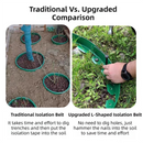 Black L-Shape PE Landscape Edging Roll Kit (5CM Height x 10M Long) - Anti-Root Lawn & Garden Divider with 30 Ground Stakes