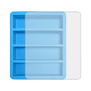 2-Packs Blue Flexible 4-Grid Silicone Long Ice Cube Tray with Lid - Easy Release Reusable Mold for Narrow Bottles & Cocktails
