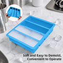 2-Packs Blue Flexible 4-Grid Silicone Long Ice Cube Tray with Lid - Easy Release Reusable Mold for Narrow Bottles & Cocktails