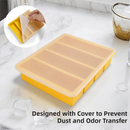 2-Packs Blue Flexible 4-Grid Silicone Long Ice Cube Tray with Lid - Easy Release Reusable Mold for Narrow Bottles & Cocktails