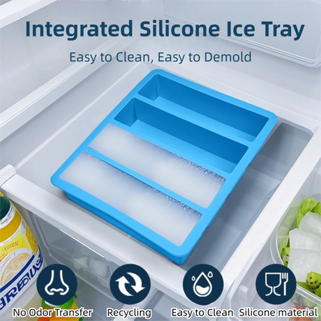 2-Packs Black Flexible 4-Grid Silicone Long Ice Cube Tray with Lid - Easy Release Reusable Mold for Narrow Bottles & Cocktails