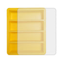 2-Packs Yellow Flexible 4-Grid Silicone Long Ice Cube Tray with Lid - Easy Release Reusable Mold for Narrow Bottles & Cocktails