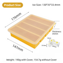 2-Packs Yellow Flexible 4-Grid Silicone Long Ice Cube Tray with Lid - Easy Release Reusable Mold for Narrow Bottles & Cocktails